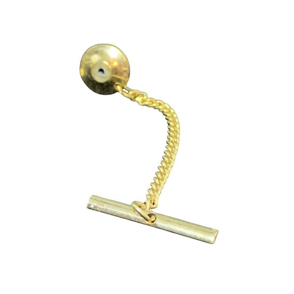 Vintage Gold Tone Flying Eagle Tie Tack With Chain & Bar (1244) - Picture 3 of 4